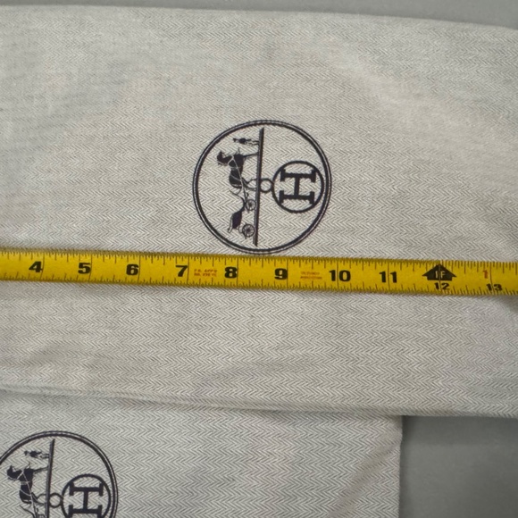 Empty Hermes Orange Shoe box with two shoe dust cover bags and ribbon - Picture 6 of 7